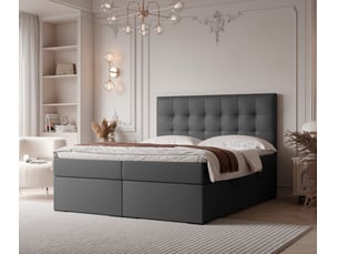 Lit coffre 160x200 cm <strong>IDOHOME</strong>  <strong>IMPERIAL</strong> coloris noir