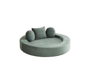 Canapé droit compressé convertible <strong>MODFU</strong> <strong></strong> 1 place Velours côtelé vert