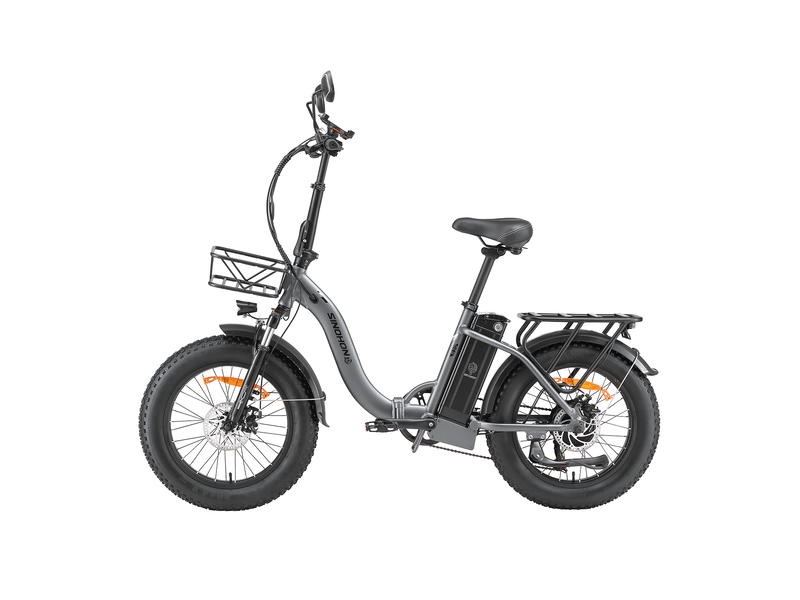  Vélo électrique pliant sinohon b20, 20po fat bike, 7 vitesses, gris  - Conforama A