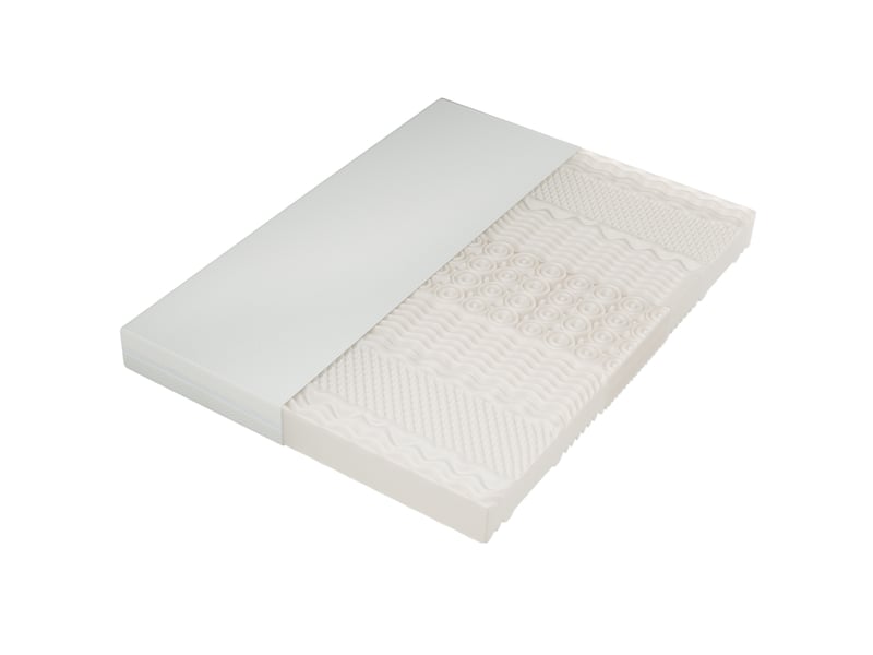  Matelas en mousse froide modenvie 160 x 200 cm 7 zones réversible h2 h3 20 cm blanc  - Conforama A
