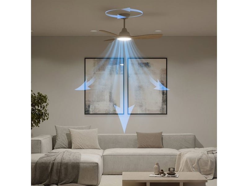  Philips olas 30 ventilateur plafond 106 cm blanc avec eclairage led 24 w et telecommande rf 929004750501 - Conforama C