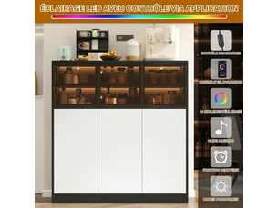 Buffet 3 porte(s) 3 tiroir(s) <strong>ROLIPO</strong> <strong></strong> - 100 cm coloris marron