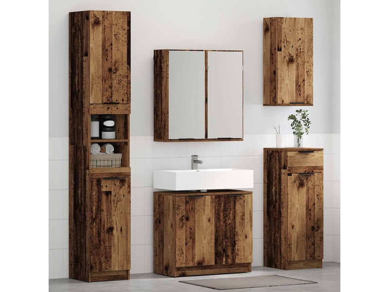 Ensemble de mobilier de salle de bain 4 pc bois ancien cf64500 - Conforama B