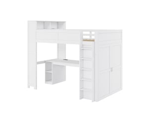 Lit superposé 90x200 cm <strong>LEYTN</strong> <strong></strong> coloris blanc