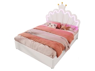 Lit avec rangement 140x200 cm BEAOK   coloris blanc