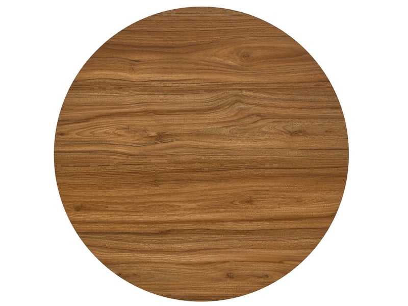 Table ronde,85x85x76 cm,mdf,effet noyer et métal chromé - Conforama D