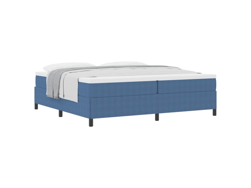 Lit double- lit adulte - lit à lattes bleu 200 x 200 cm tissu en velours côtelé - Conforama A