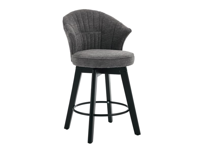 Lot de 2 tabourets de bar pivotants avec dossier 52.5x51x92.5 cm, gris - Conforama D