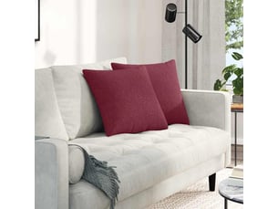 Lot de 2 coussins de canapé, coussins décoratifs tissu bordeaux 45 x 45 cm cf58797