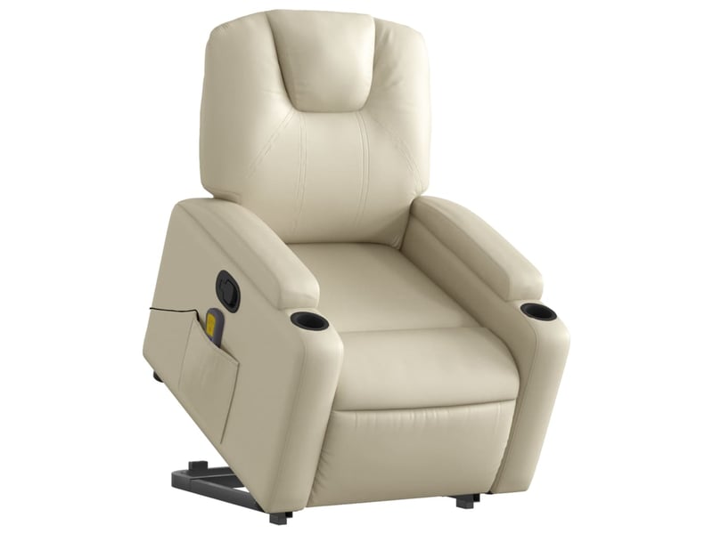 Fauteuil inclinable de massage, fauteuil relax crème similicuir shl86015 - Conforama C