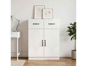 Buffet - bahut - meuble de rangement blanc brillant 66 x 34,5 x 87 cm bois d'ingénierie
