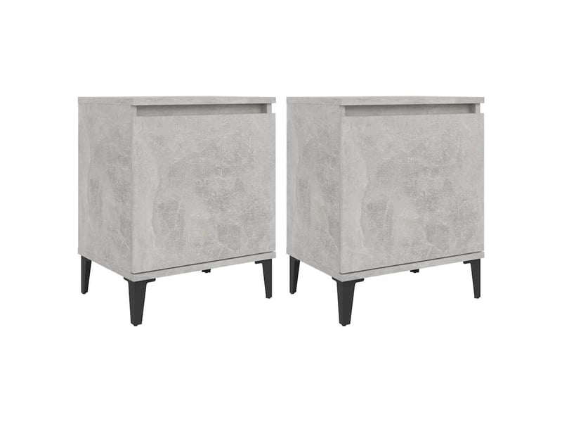  Tables de chevet - cabinet de chevet - table de nuit avec pieds en métal gris béton 40x30x50 cm  - Conforama A