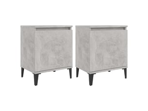 Tables de chevet - cabinet de chevet - table de nuit avec pieds en métal gris béton 40x30x50 cm