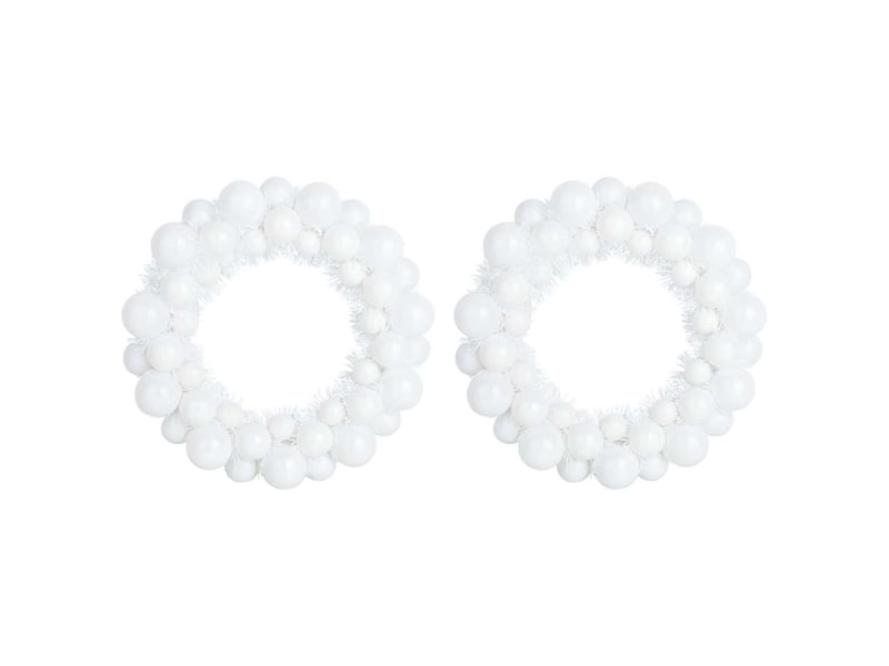  Couronnes de boules de noël 2 pcs blanc 33 x 33 x 7 cm  - Conforama A