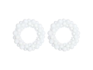 Couronnes de boules de noël 2 pcs blanc 33 x 33 x 7 cm