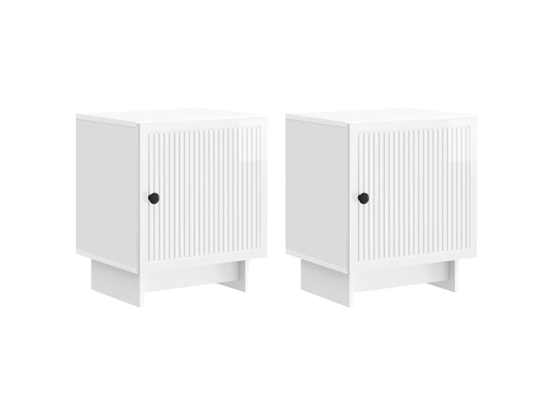  Table de chevet 2 pièces blanc brillant 43 x 34,5 x 50 cm  - Conforama B