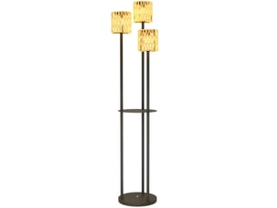 Lampe solaire sur pied 3 lumières ø37x144 cm style bohème rotin jaune