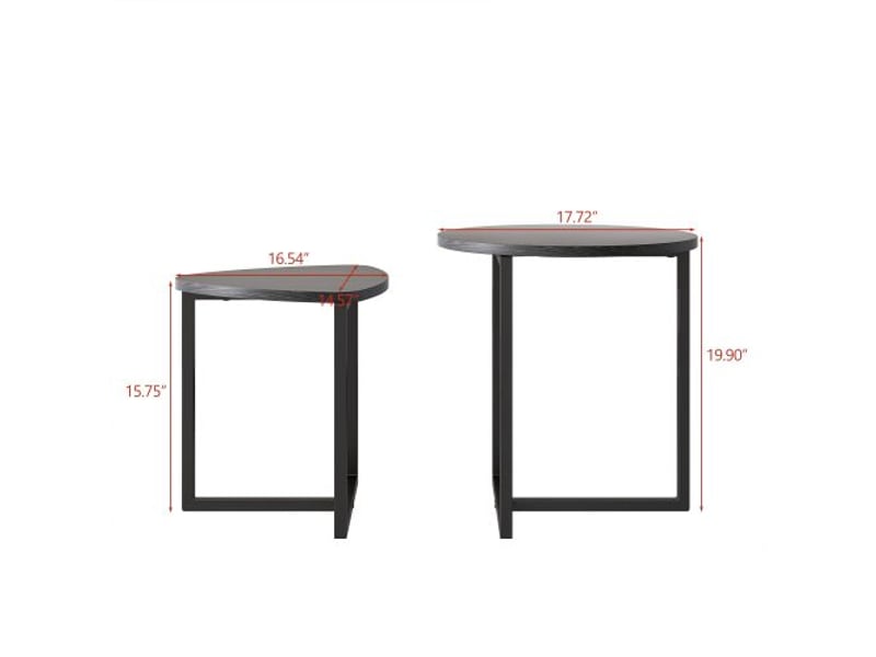  Tables basses rondes gigognes 2 pièces, bois style industriel, design moderne, salon  - Conforama C