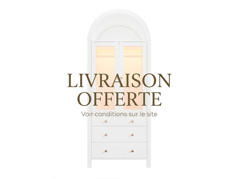 Armoire haute blanche 200 cm colonne de rangement 6 compartiments mdf  - Conforama D