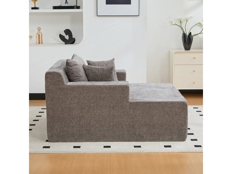  Canapé modulable – canapé de salon, mousse haute résilience 30d, base antidérapante, facile à déplacer, gris, format compressé  - Conforama D
