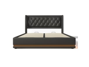 Lit avec rangement 160x200 cm MEULVA coloris noir