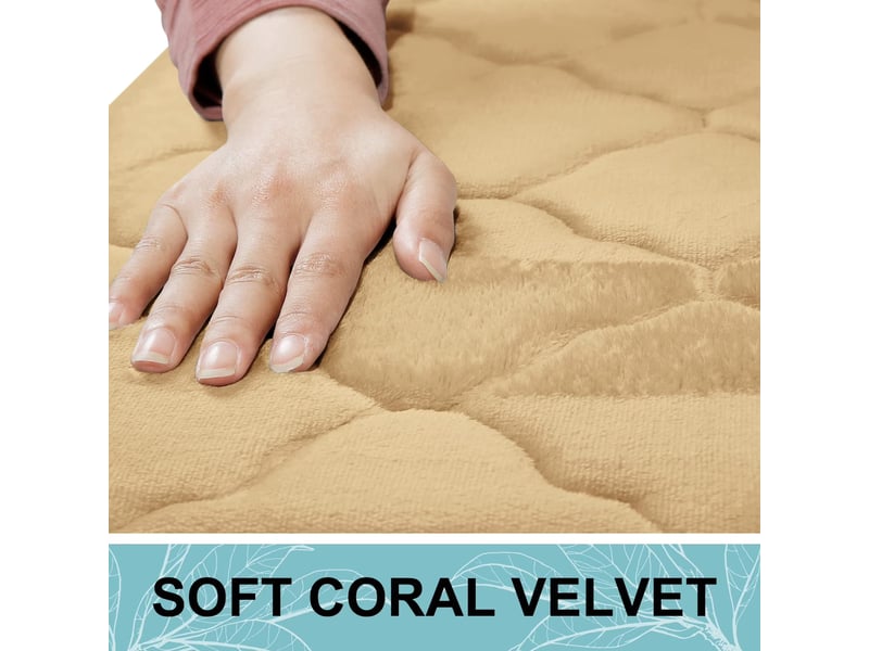  Tapis de bain en mousse à mémoire de forme antidérapant - 16 x 24 pouces - beige  - Conforama B