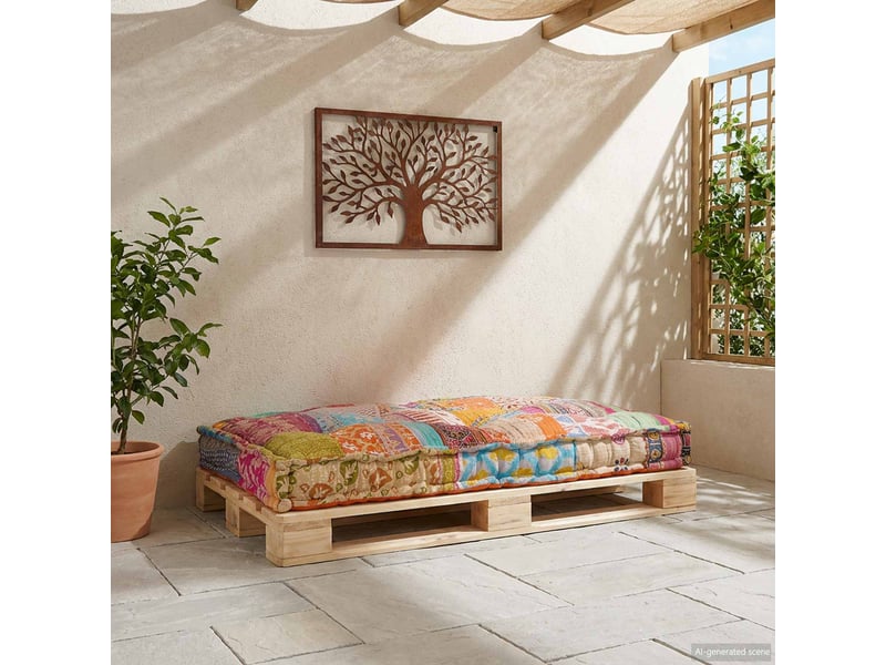  Coussin de canapé sur palette, coussin de chaise multicolore 120 x 80 x 12 cm cf54219  - Conforama C