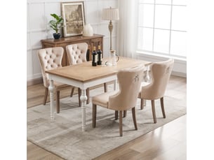 Lot de 4 chaise de salle à manger avec heurtoir de porte chaise rembourrée en velours, couleur beige