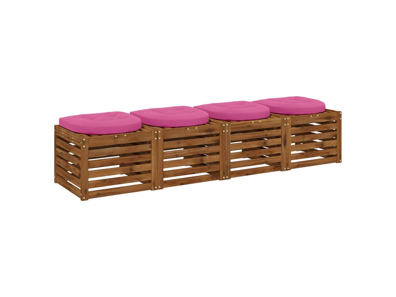  Lot de 4 coussins de siège, coussins d'assise 100 % polyester rose cf60082  - Conforama C