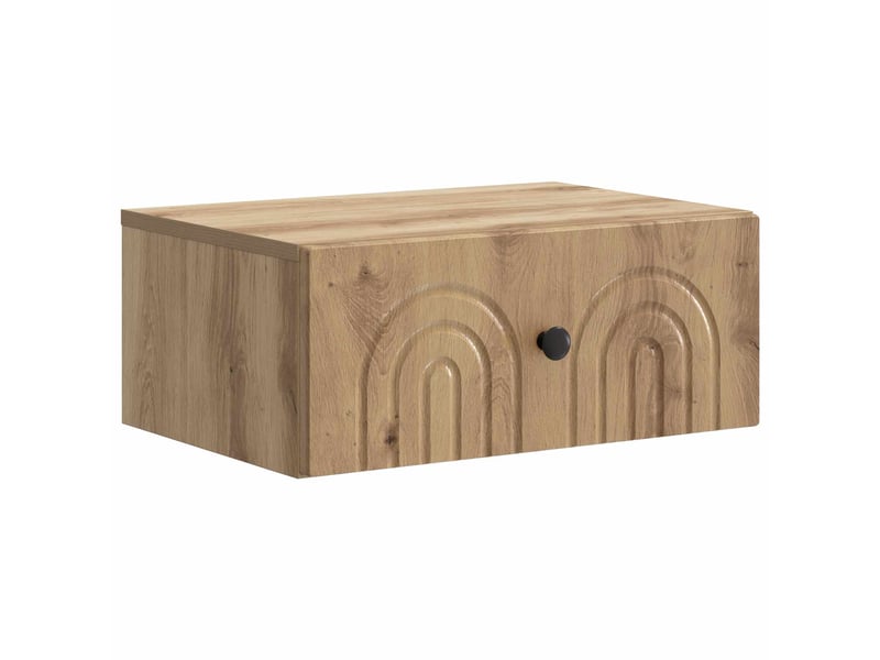  Table de chevet - cabinet de chevet - table de nuit mural chêne artisanal 49 x 34,5 x 20 cm  - Conforama A