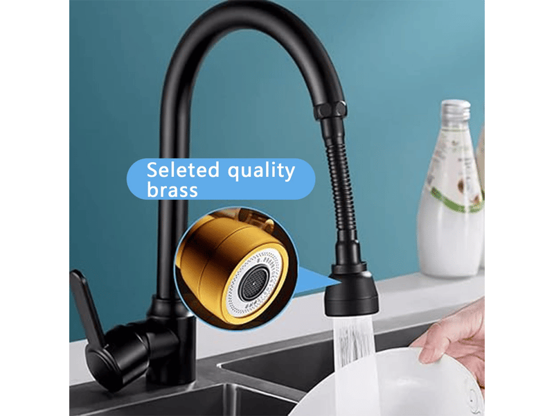  Aérateur de robinet noir 3 modes, tête douchette évier cuisine 360° pivotante, embout extension pour robinet de cuisine, économiseur d'eau  - Conforama E