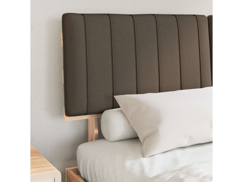  Lit double- lit adulte -  cadre de lit avec tête de lit rembourrée taupe 150 x 200 cm  - Conforama B