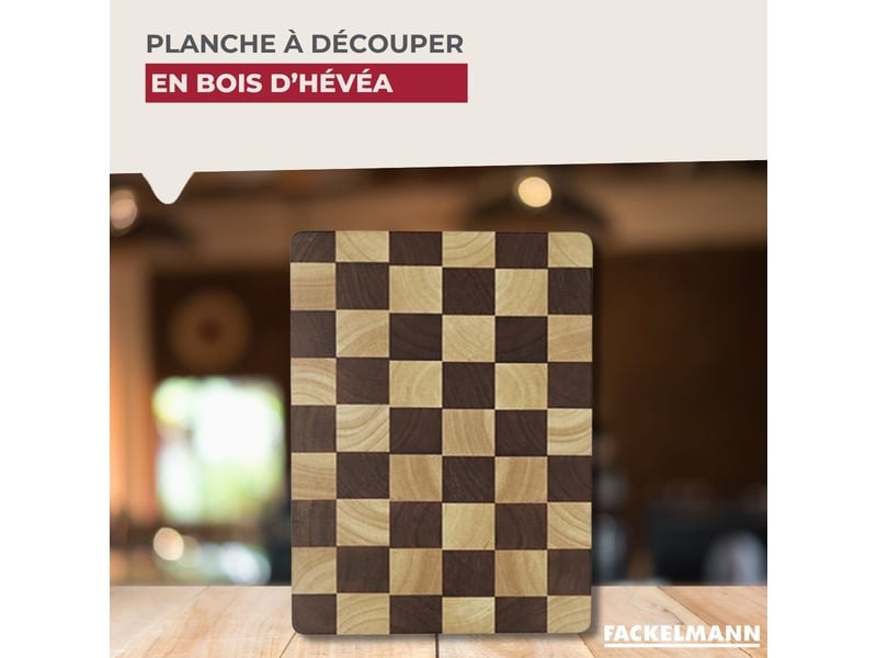 Planche à découper en hévéa fackelmann boissellerie 56782 - Conforama C