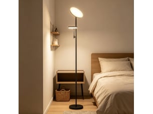 Lampadaire led 25x25x175 cm réglable métal noir
