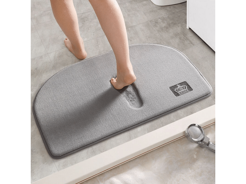  Tapis bain marron 40x60 cm, semi-circulaire, antidérapant, doux, pour chambre et salle de bain  - Conforama D