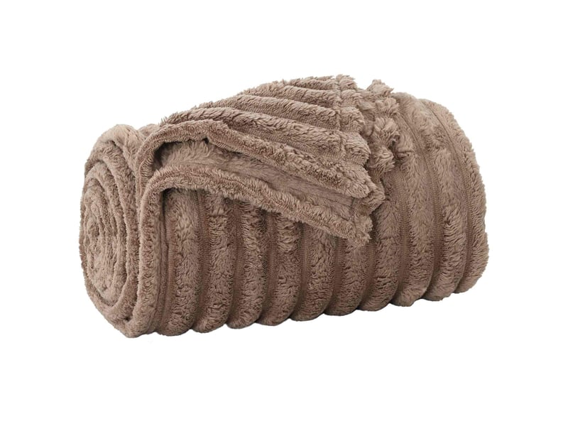  Plaid canapé camel 150x130 cm 0.45 kg polaire  - Conforama A