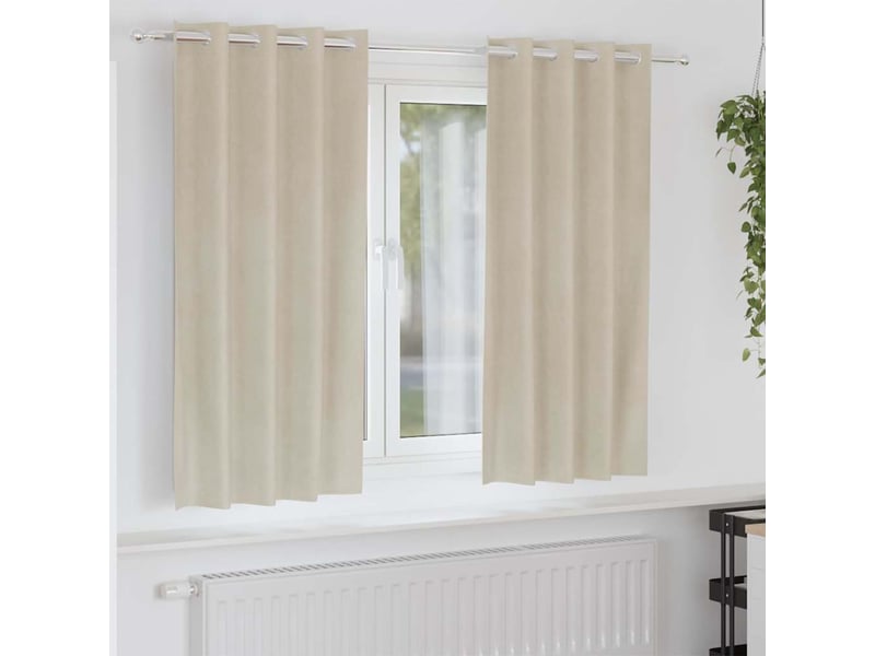  Lot de 2 rideaux, rideaux de fenêtre crème 140 x 175 cm velours cf44018  - Conforama B