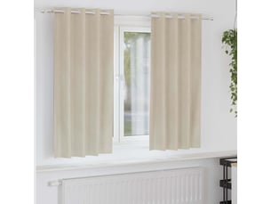 Lot de 2 rideaux, rideaux de fenêtre crème 140 x 175 cm velours cf44018