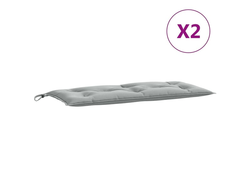  Lot de 2 coussins de banc de jardin, coussins d'assise gris clair mélangé tissu cf58659  - Conforama D