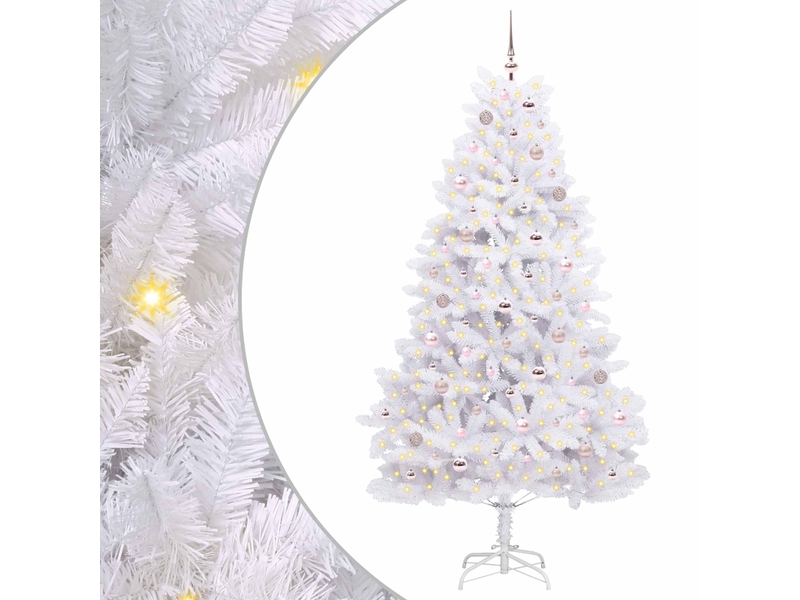  Sapin de noël, arbre de noël artificiel à branches articulées blanc 210 cm shl4941  - Conforama A