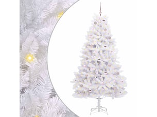 Sapin de noël, arbre de noël artificiel à branches articulées blanc 210 cm shl4941