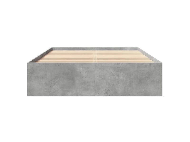  Lit double- lit adulte -  cadre de lit sans matelas gris béton 120x200 cm bois ingénierie  - Conforama D