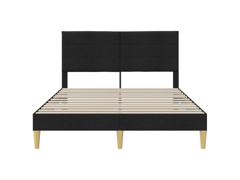  Lit double- lit adulte -  cadre de lit avec tête de lit noir 120 x 190 cm tissu  - Conforama C
