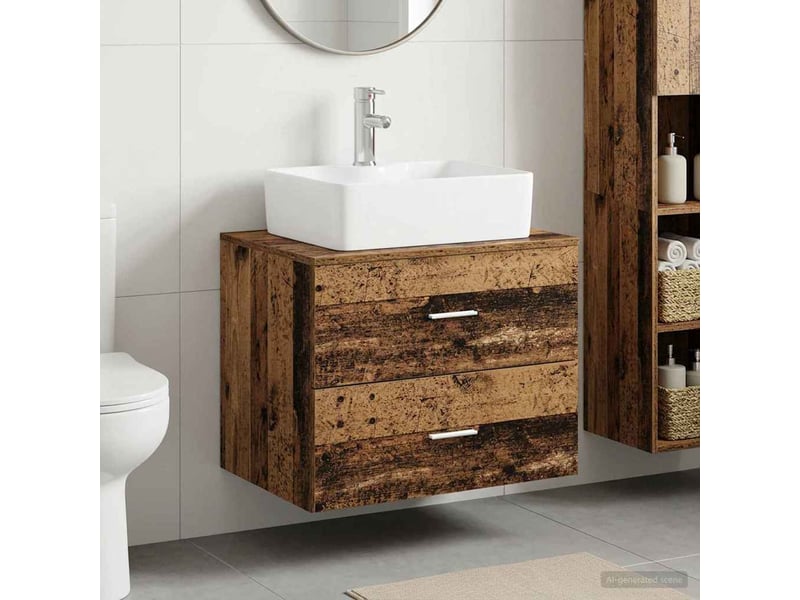  Ensemble de mobilier de salle de bain bois ancien cf64607  - Conforama B