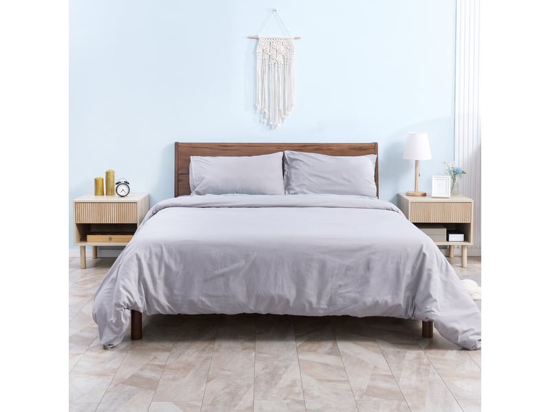  Lot de 2 tables de chevet table de nuit avec tiroirs et niches, style moderne, dim. 47 x 47 x 50 cm, bois naturel  - Conforama D