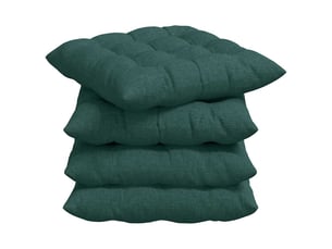 Lot de 4 coussins de siège, coussins décoratifs tissu vert foncé 40 x 40 x 6 cm cf60034