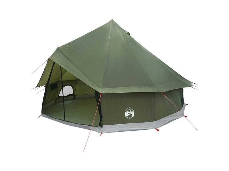  Tente tipi, tente de camping 6 personne vert armée polyester et acier  - Conforama A
