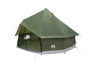 Tente tipi, tente de camping 6 personne vert armée polyester et acier