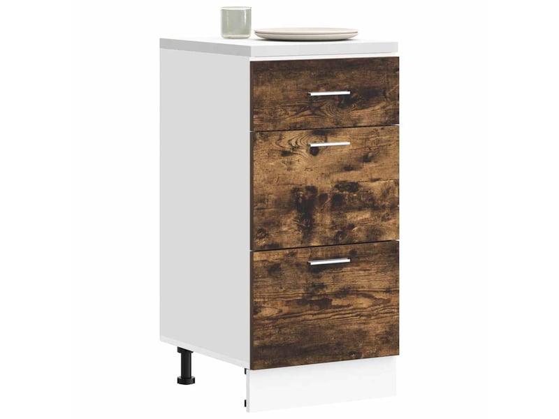 Meuble de rangement, meuble bas de cuisine chêne fumé 40x46x81,5cm bois d'ingénierie - Conforama B