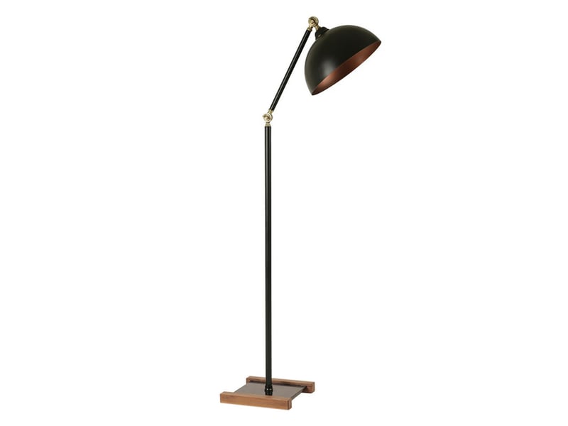  Lampadaire orientable design en métal noir et détails dorés elise  - Conforama A